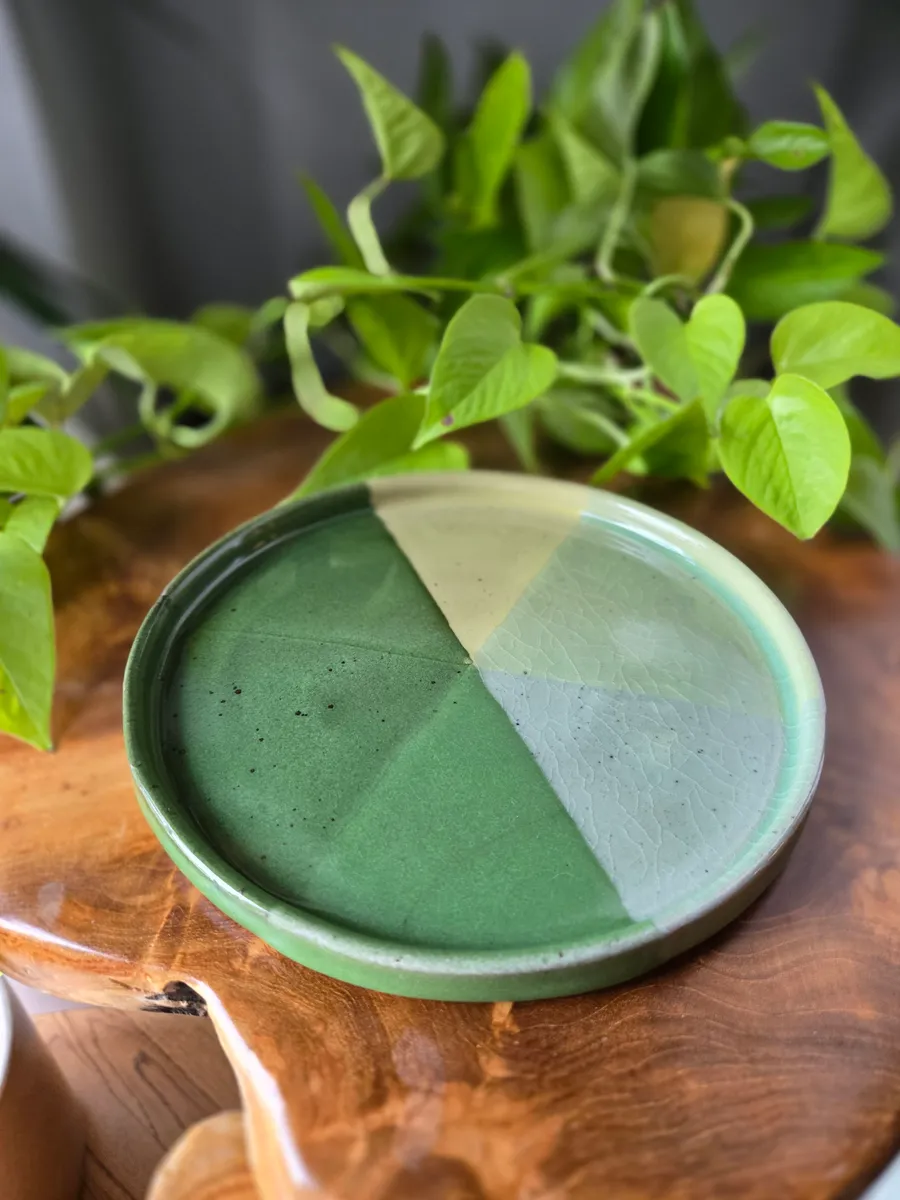 Green Pinwheel Plate