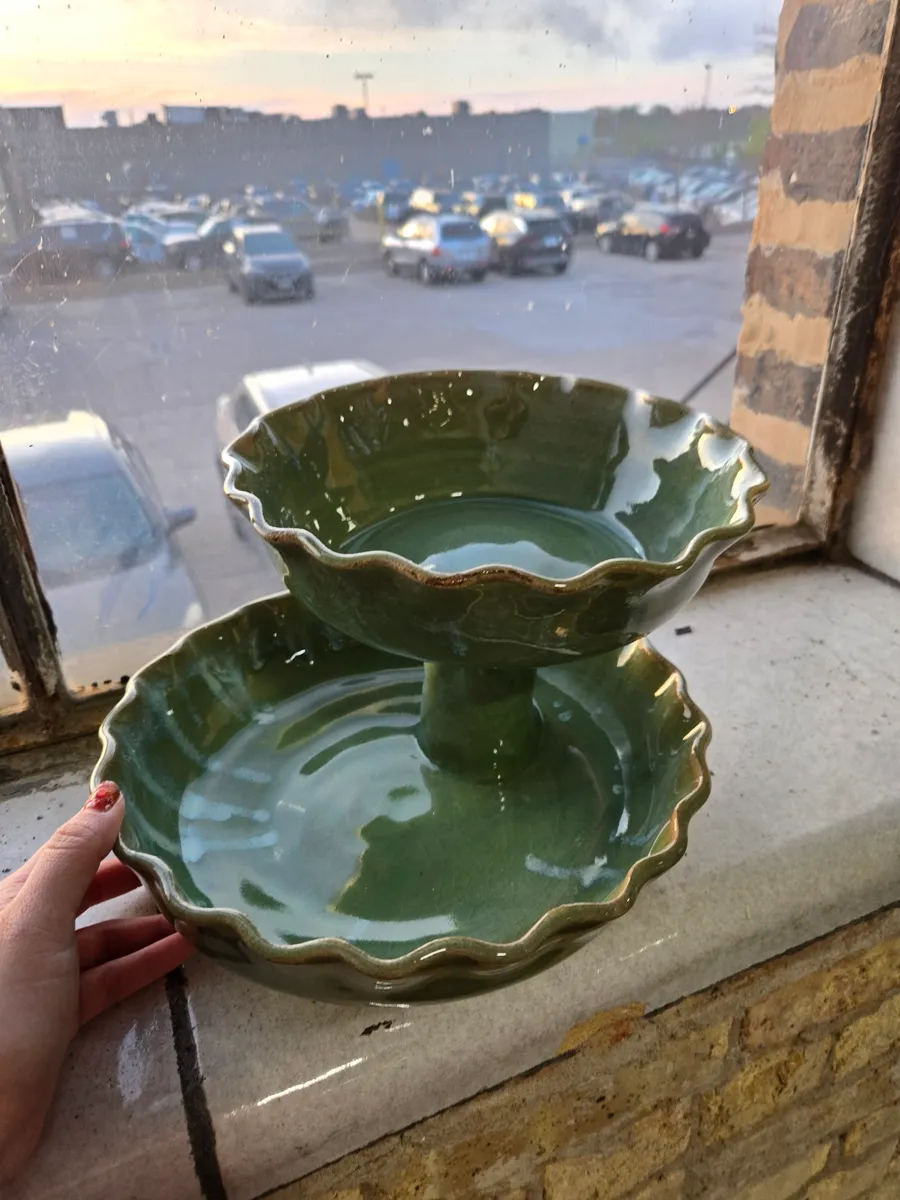 Green Tiered Fruit Bowl